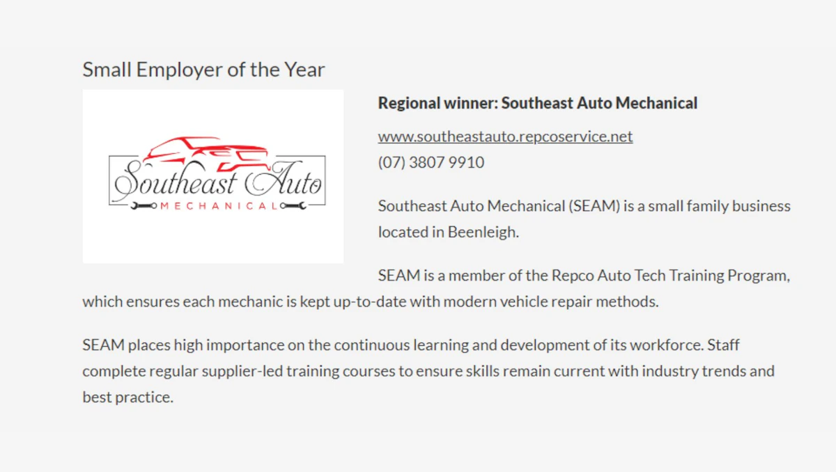 QTA Small Employer of the year 2022
